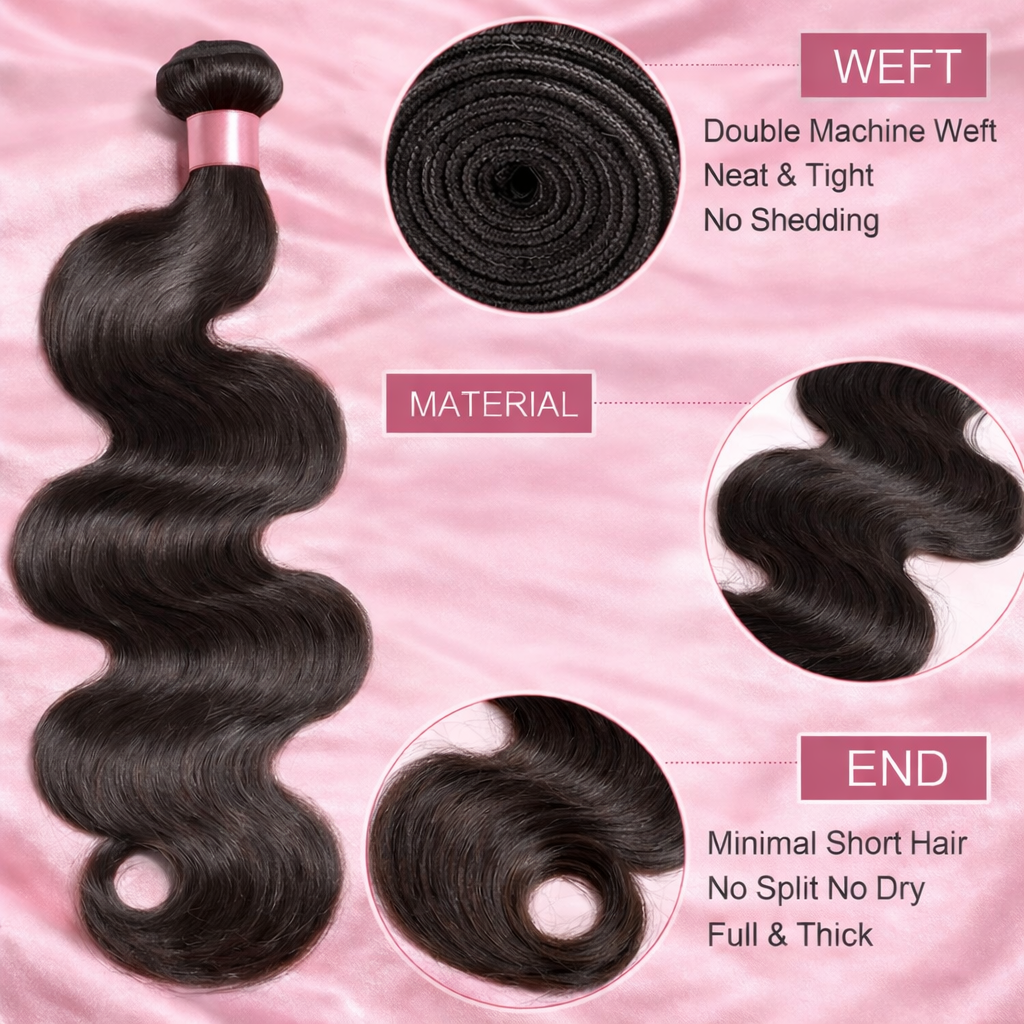 3 Body Wave Bundles with Closure | Luxury Bundle Deal