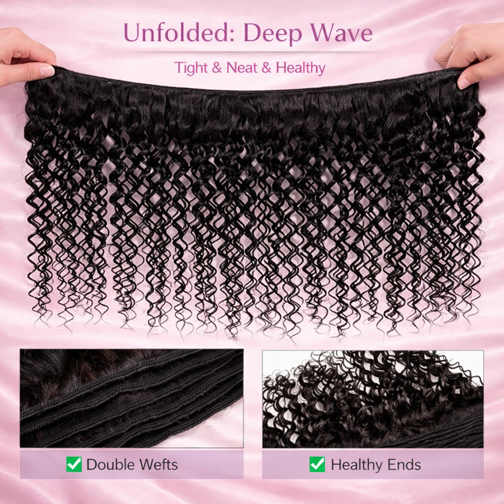 3 Kinky Curly Bundles with Closure | Bundle Deals with Closure