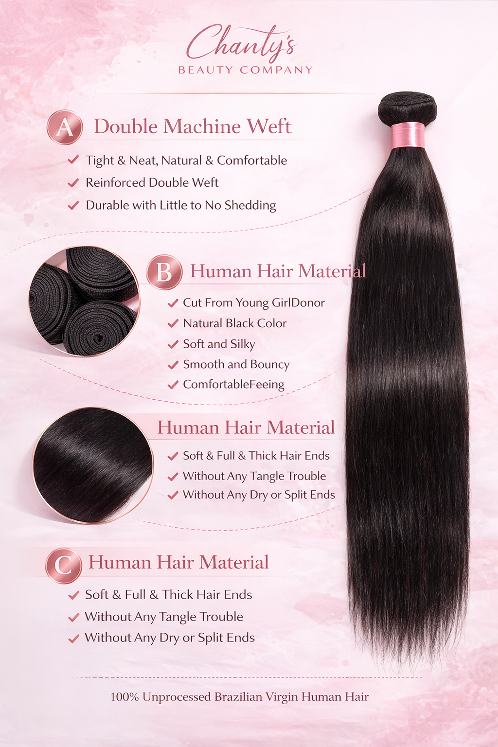 3 Straight Bundles with Closure | Sleek Bundle Deal